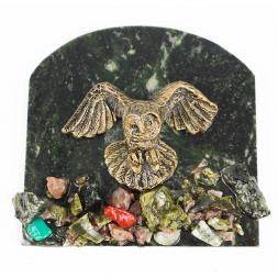 Магнит &amp;quot;Сова летит&amp;quot; змеевик