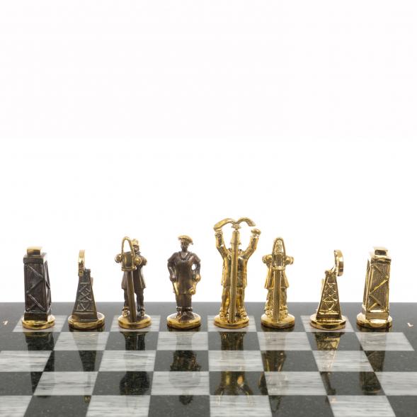 Шахматы подарочные &amp;quot;Нефтяники&amp;quot; 44х44 см серый мрамор 127411