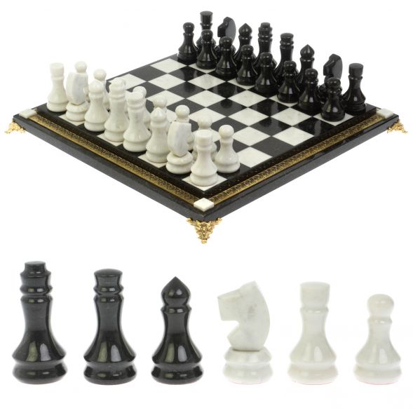 Шахматы &amp;quot;Традиционные&amp;quot; из бронзы и мрамора 44,5х44,5 см 128655