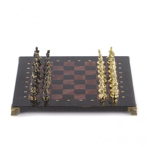 Шахматы подарочные &amp;quot;Турецкие&amp;quot; из камня лемезит и змеевик 32х32 см 121372