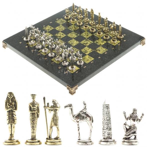 Шахматы &amp;quot;Древний Египет&amp;quot; доска 32х32 см из камня змеевик 122674