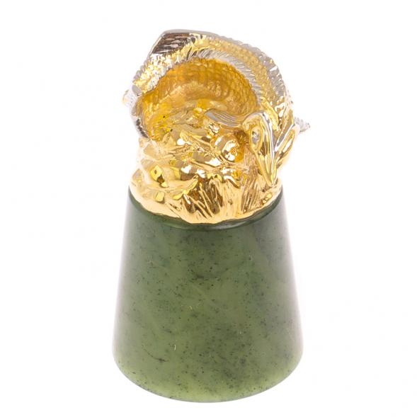 Стопка перевертыш &amp;quot;Осетр&amp;quot; нефрит бронза Златоуст 125336