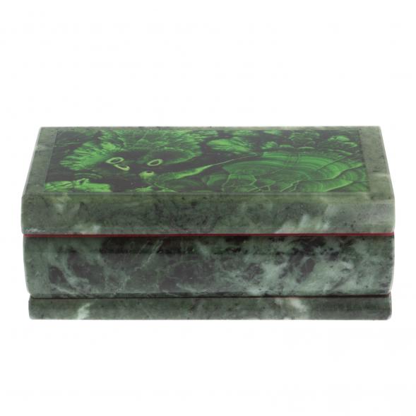 Шкатулка с иллюстрацией под малахит со скосом 14х7х5 см 116955
