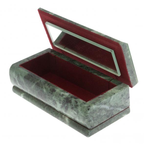 Шкатулка с иллюстрацией под малахит со скосом 14х7х5 см 116955