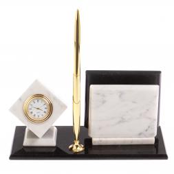 Визитница &amp;quot;Куб&amp;quot; из белого мрамора 22,5х8,5х11,5 см