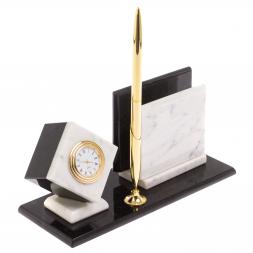 Визитница &amp;quot;Куб&amp;quot; из белого мрамора 22,5х8,5х11,5 см