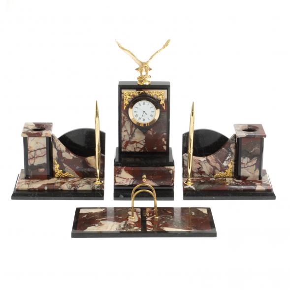 Настольный набор &amp;quot;Горный орел&amp;quot; из камня креноид 127095