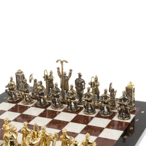 Шахматы подарочные &amp;quot;Нефтяники&amp;quot; 44х44 см лемезит мрамор 127412