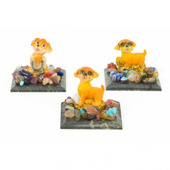 Сувенир &amp;quot;Собачка коричневая&amp;quot; змеевик 118174