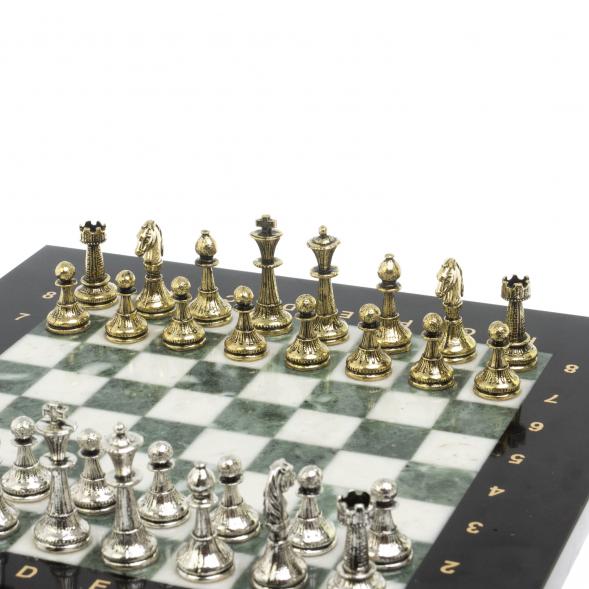 Шахматы турнирные &amp;quot;Стаунтон&amp;quot; из мрамора и змеевика 28х28 см 127732