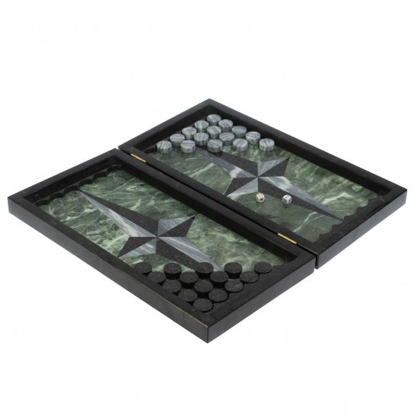 Каменные нарды &amp;quot;Звезда&amp;quot; серый мрамор гранит 127887