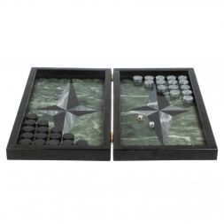 Каменные нарды "Звезда" серый мрамор гранит