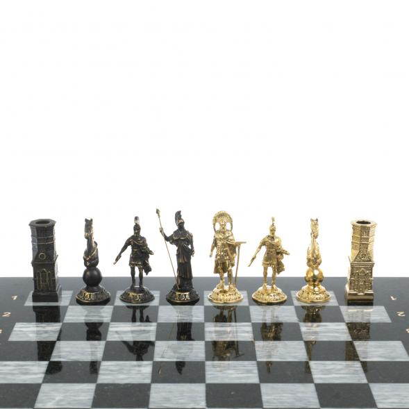 Шахматы из бронзы &amp;quot;Спарта&amp;quot; доска 40 х40 см / серый мрамор 127961