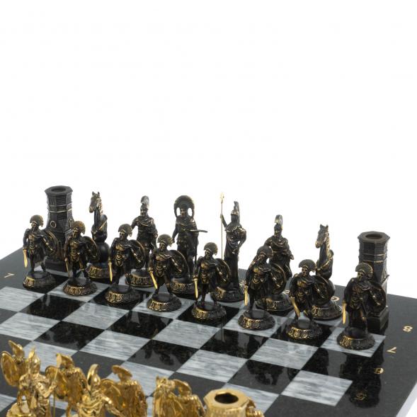 Шахматы из бронзы &amp;quot;Спарта&amp;quot; доска 40 х40 см / серый мрамор 127961