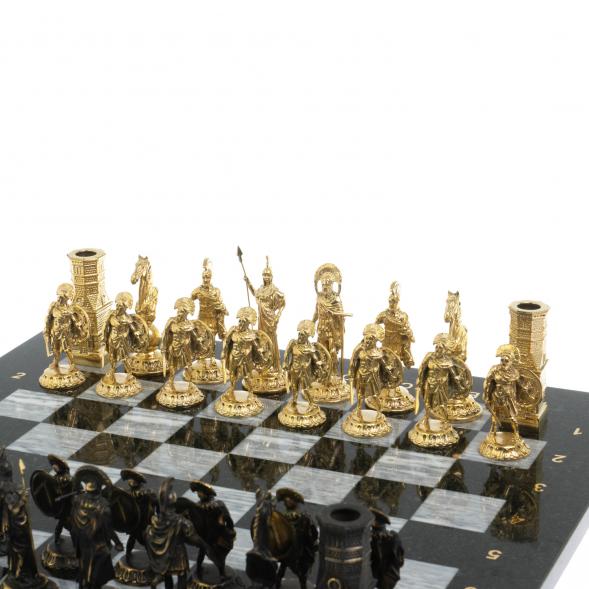 Шахматы из бронзы &amp;quot;Спарта&amp;quot; доска 40 х40 см / серый мрамор 127961