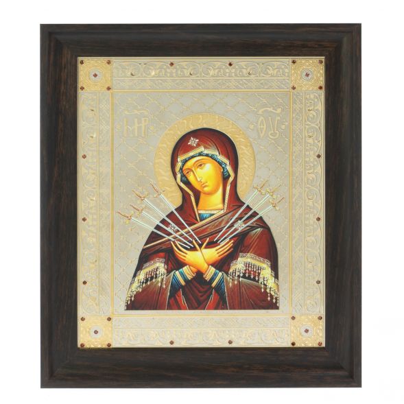 Икона &amp;quot;Семистрельная БМ&amp;quot; 24,5х28,5х2 см Златоуст 128114