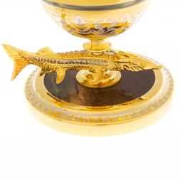 Икорница &amp;quot;Стерлядка&amp;quot; из яшмы Златоуст