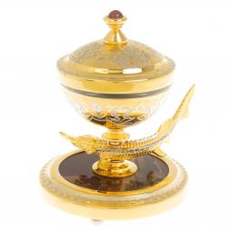 Икорница &amp;quot;Стерлядка&amp;quot; из яшмы Златоуст