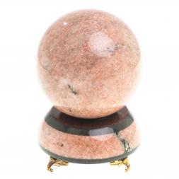 Шар Антистресс 10,5 см из розового мрамора на подставке
