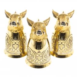 Подарочный набор &amp;quot;Кабан&amp;quot; тарелка и 3 стопки перевертыша Златоуст