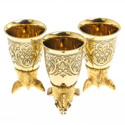 Подарочный набор &amp;quot;Кабан&amp;quot; тарелка и 3 стопки перевертыша Златоуст