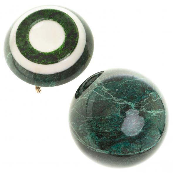 Настольный сувенир &amp;quot;Шар Антистресс&amp;quot; темно-зеленый змеевик 9,5 см 124137