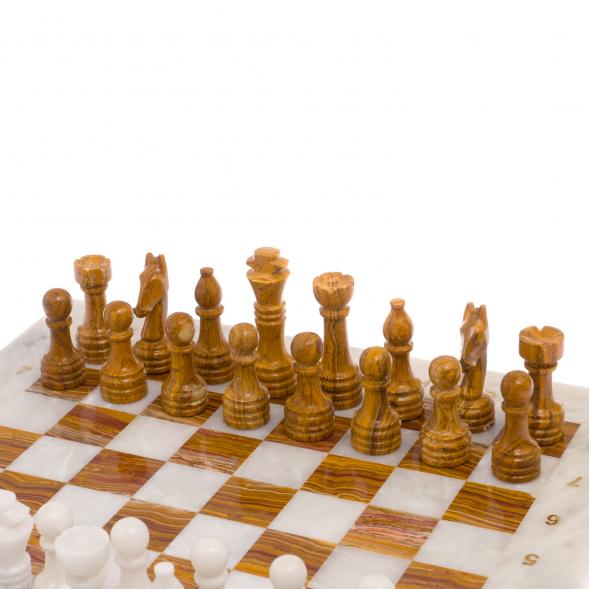 Шахматы из оникса &amp;quot;Европейские&amp;quot; доска 37х37 см 125653