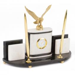 Настольный прибор &amp;quot;Орел&amp;quot; из белого мрамора