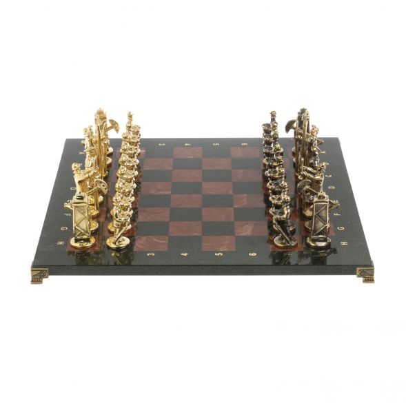 Шахматы подарочные &amp;quot;Нефтяники&amp;quot; 44х44 см лемезит змеевик 127413