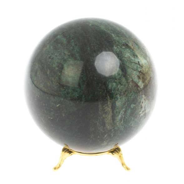 Шар из темно зеленого шабровского змеевика 10,5 см 127494