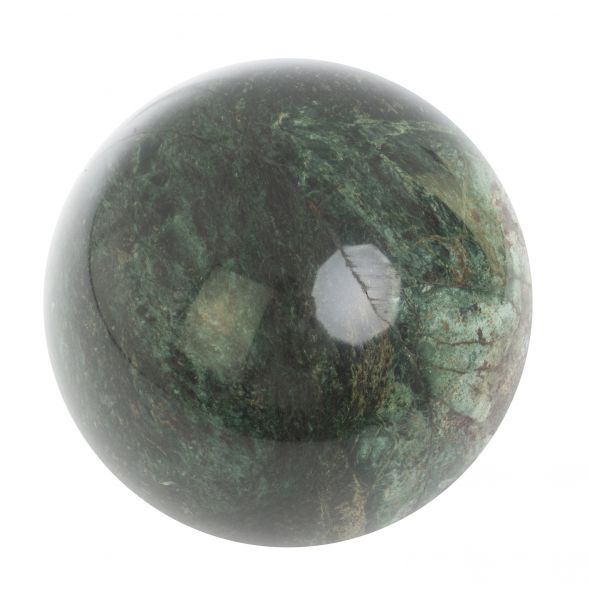 Шар из темно зеленого шабровского змеевика 10,5 см 127494