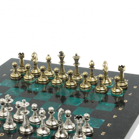Шахматы турнирные &amp;quot;Стаунтон&amp;quot; из змеевика 28х28 см 127733