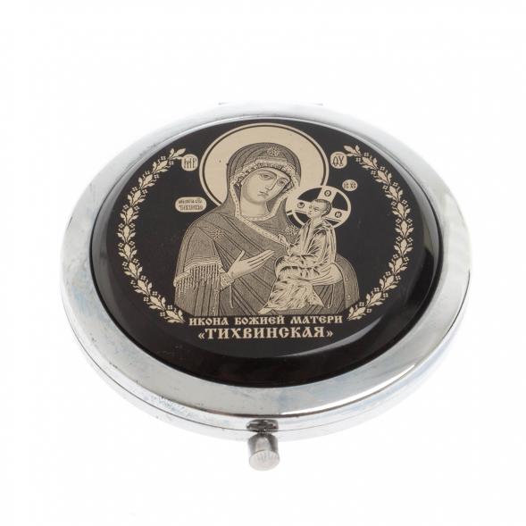 Зеркало с иконой &amp;quot;Тихвинская&amp;quot; из черного обсидиана 129604