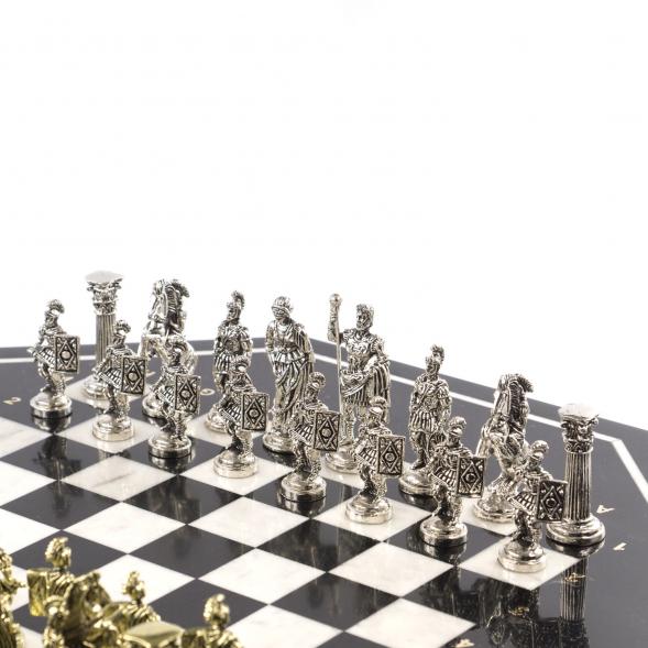 Шахматный стол &amp;quot;Римские&amp;quot; из змеевика и мрамора 121470