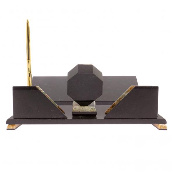 Письменный прибор &amp;quot;Эталон&amp;quot; камень офиокальцит 126327