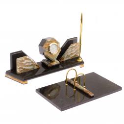 Письменный прибор "Эталон" камень офиокальцит