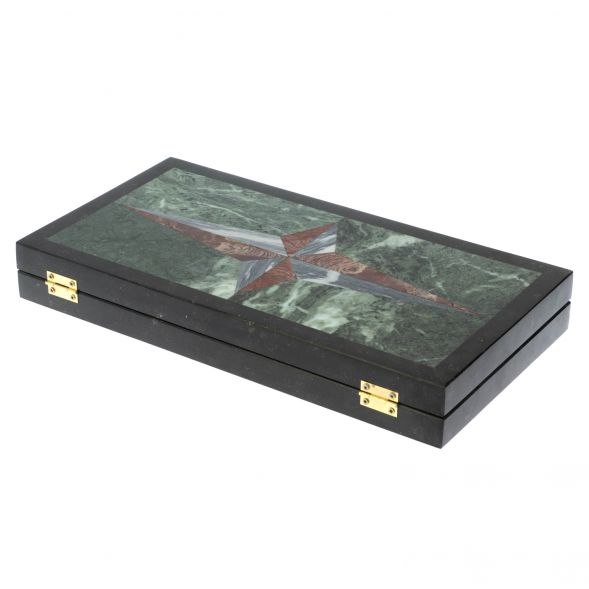 Каменные нарды &amp;quot;Звезда&amp;quot; лемезит, серый мрамор 127889