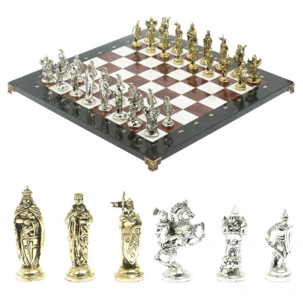Шахматы &amp;quot;Рыцари крестоносцы&amp;quot; 44х44 см из мрамора и лемезита 128279