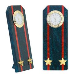 Подарочные часы "Погон подполковник ВС" камень змеевик