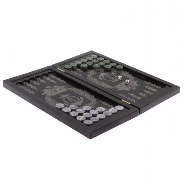 Нарды с гравировкой &amp;quot;Черноморский флот&amp;quot; из гранита 125808