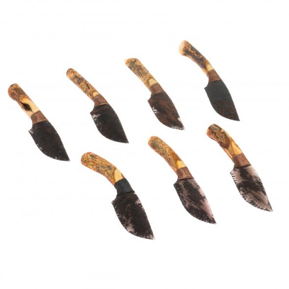 Нож каменный из обсидиана рукоять дерево 27х4,5х2,5 см 126786