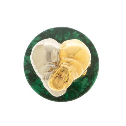 Статуэтка "Пара бегемотов" малахит