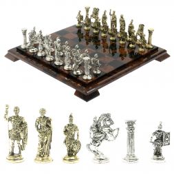 Шахматы &amp;quot;Римские войны&amp;quot; доска 40х40 см из обсидиана