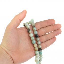 Четки из камня амазонит круглые 35 бусин