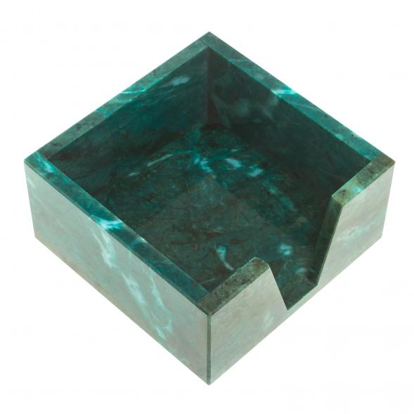 Лоток для бумаг &amp;quot;Кубарик&amp;quot; из темно-зеленого змеевика 11х11х5 см 123515