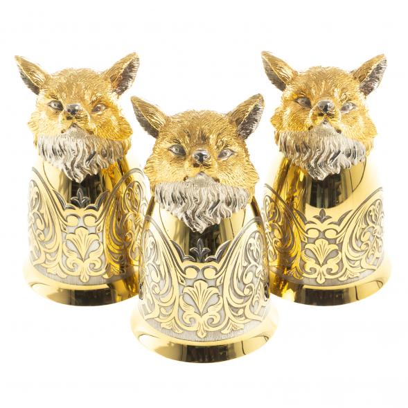 Подарочный набор &amp;quot;Лиса&amp;quot; тарелка и 3 стопки перевертыша Златоуст 123693