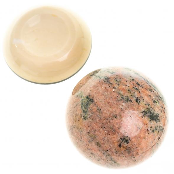 Сувенир &amp;quot;Шар Антистресс&amp;quot; из розового мрамора 9 см на подставке 124140