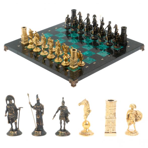 Шахматы подарочные &amp;quot;Спарта&amp;quot; фигуры шабровский змеевик 127964