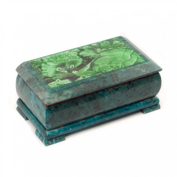 Шкатулка под деньги &amp;quot;Купюра&amp;quot; с иллюстрацией под малахит 18х9х8 см 116960