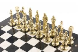 Шахматы "Ренессанс" доска 36х36 см мрамор фигуры цвет золото / серебро